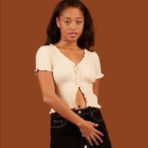 Unif Bam Top Authentic Creme Color Size XS